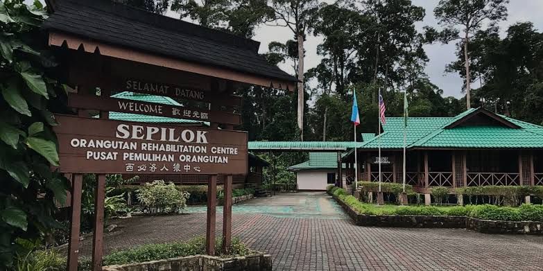 The Sepilok junction signboard on the Sandakan road, or Batu 14 bus at the gate