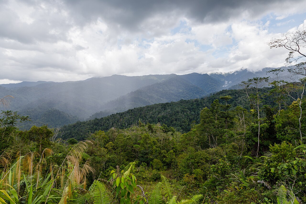 Crocker Range road with Mount Kinabalu behind, or AirAsia turboprop at Sandakan
